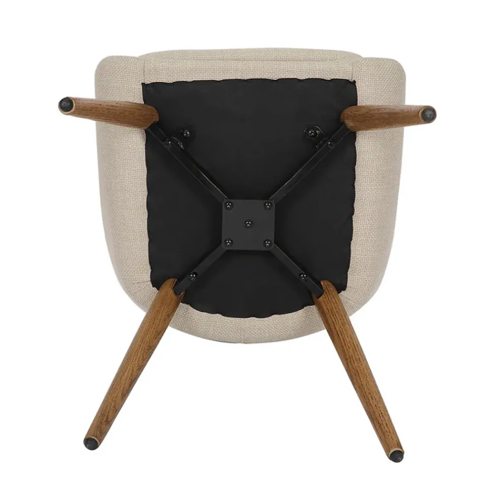 Chaise de salle à manger en tissu crème - Ben