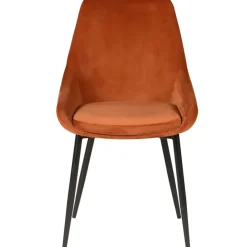 Chaise de salle à manger en velours cognac - Ben