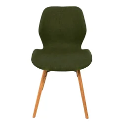 Chaise de salle à manger en tissu vert - Gloria