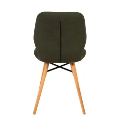 Chaise de salle à manger en tissu vert - Gloria