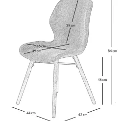 Chaise de salle à manger en tissu vert - Gloria
