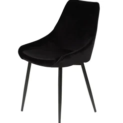 Chaise de salle à manger en velours noir - Ben