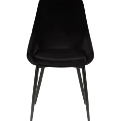 Chaise de salle à manger en velours noir - Ben