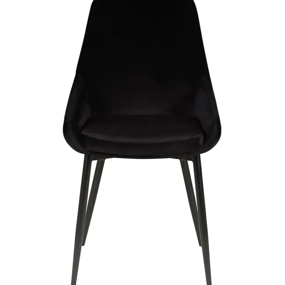 Chaise de salle à manger en velours noir - Ben