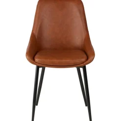 Chaise de salle à manger en simili cuir marron - Ben