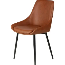 Chaise de salle à manger en simili cuir marron - Ben