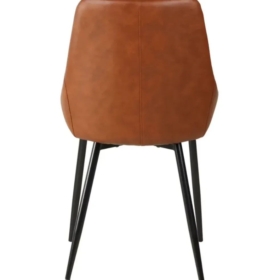 Chaise de salle à manger en simili cuir marron - Ben
