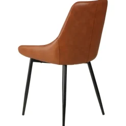 Chaise de salle à manger en simili cuir marron - Ben