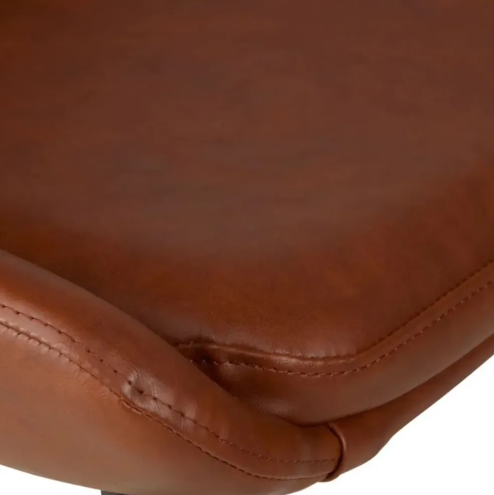 Chaise de salle à manger en simili cuir marron - Ben