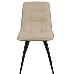 Chaise de salle à manger en tissu matelassé beige - Alize