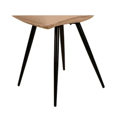 Chaise de salle à manger en tissu matelassé beige - Alize