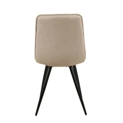 Chaise de salle à manger en tissu matelassé beige - Alize