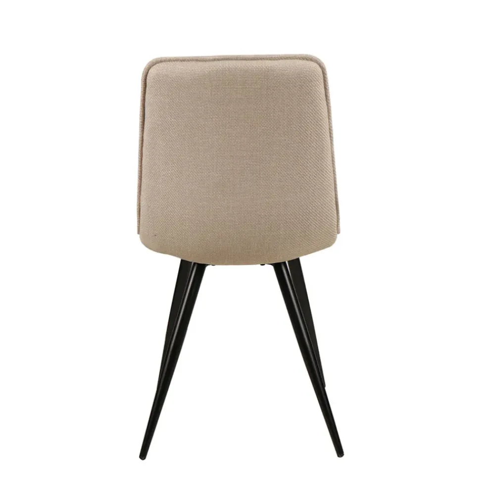 Chaise de salle à manger en tissu matelassé beige - Alize