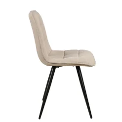Chaise de salle à manger en tissu matelassé beige - Alize