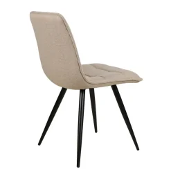 Chaise de salle à manger en tissu matelassé beige - Alize