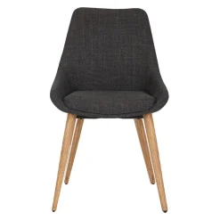 Chaise de salle à manger en tissu gris anthracite - Ben
