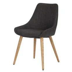 Chaise de salle à manger en tissu gris anthracite - Ben