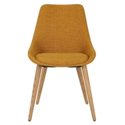 Chaise de salle à manger en tissu ocre - Ben