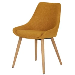 Chaise de salle à manger en tissu ocre - Ben