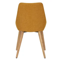Chaise de salle à manger en tissu ocre - Ben
