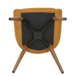 Chaise de salle à manger en tissu ocre - Ben