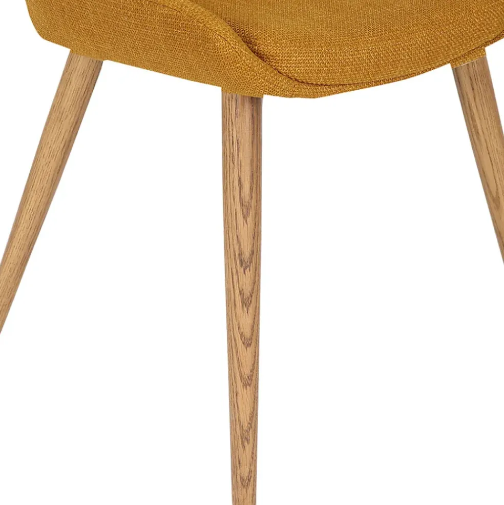 Chaise de salle à manger en tissu ocre - Ben