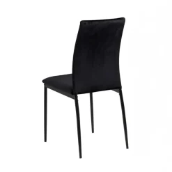 Chaise de salle à manger en tissu noir - Demia