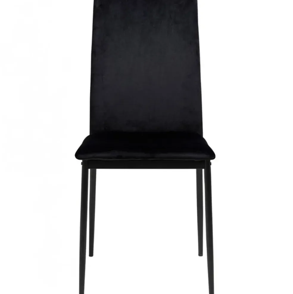 Chaise de salle à manger en tissu noir - Demia