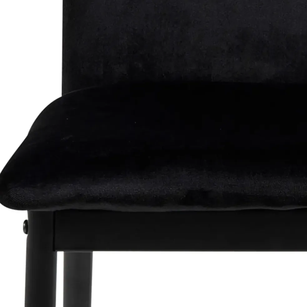 Chaise de salle à manger en tissu noir - Demia