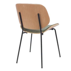 Chaise de salle à manger en tissu vert et chêne - Atlanta