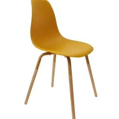 Chaise de salle à manger scandinave moutarde - Phebee