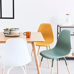 Chaise de salle à manger scandinave moutarde - Phebee