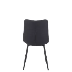 Chaise de salle a manger en tissu matelassé anthracite - Lilly