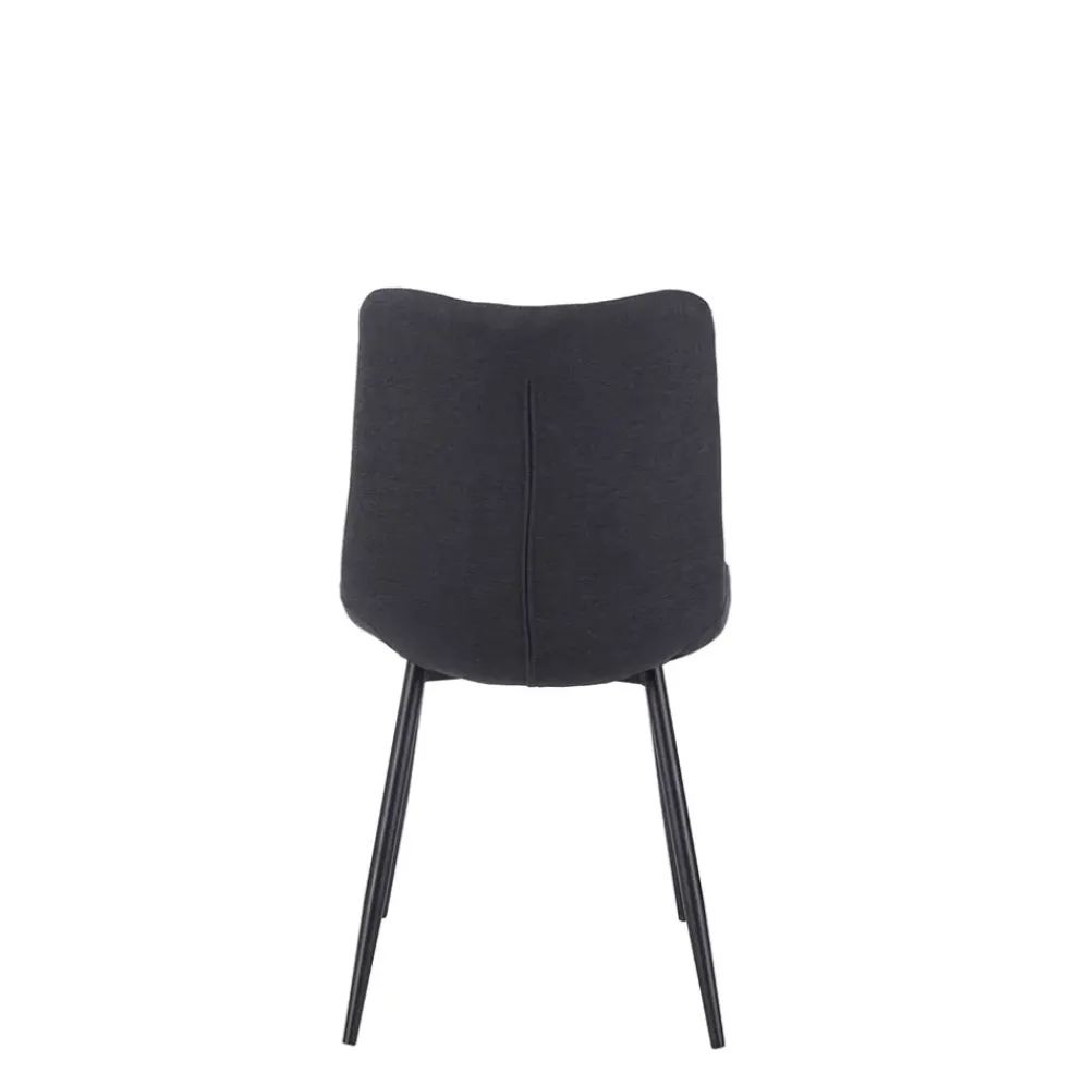 Chaise de salle a manger en tissu matelassé anthracite - Lilly