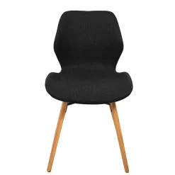 Chaise de salle en manger en tissu noir - Gloria