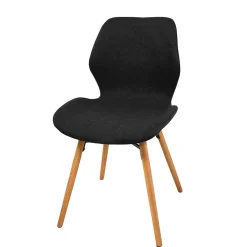 Chaise de salle en manger en tissu noir - Gloria
