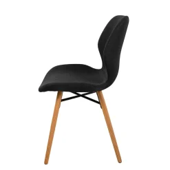 Chaise de salle en manger en tissu noir - Gloria