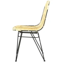Chaise en rotin naturel et metal - KUBU