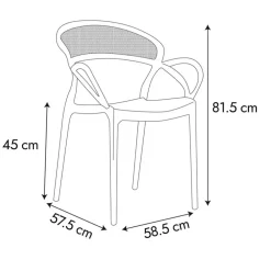 Chaise exterieur blanche en plastique empilable - Sacha