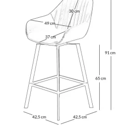 Chaise haute pivotante marron h65cm - Moss