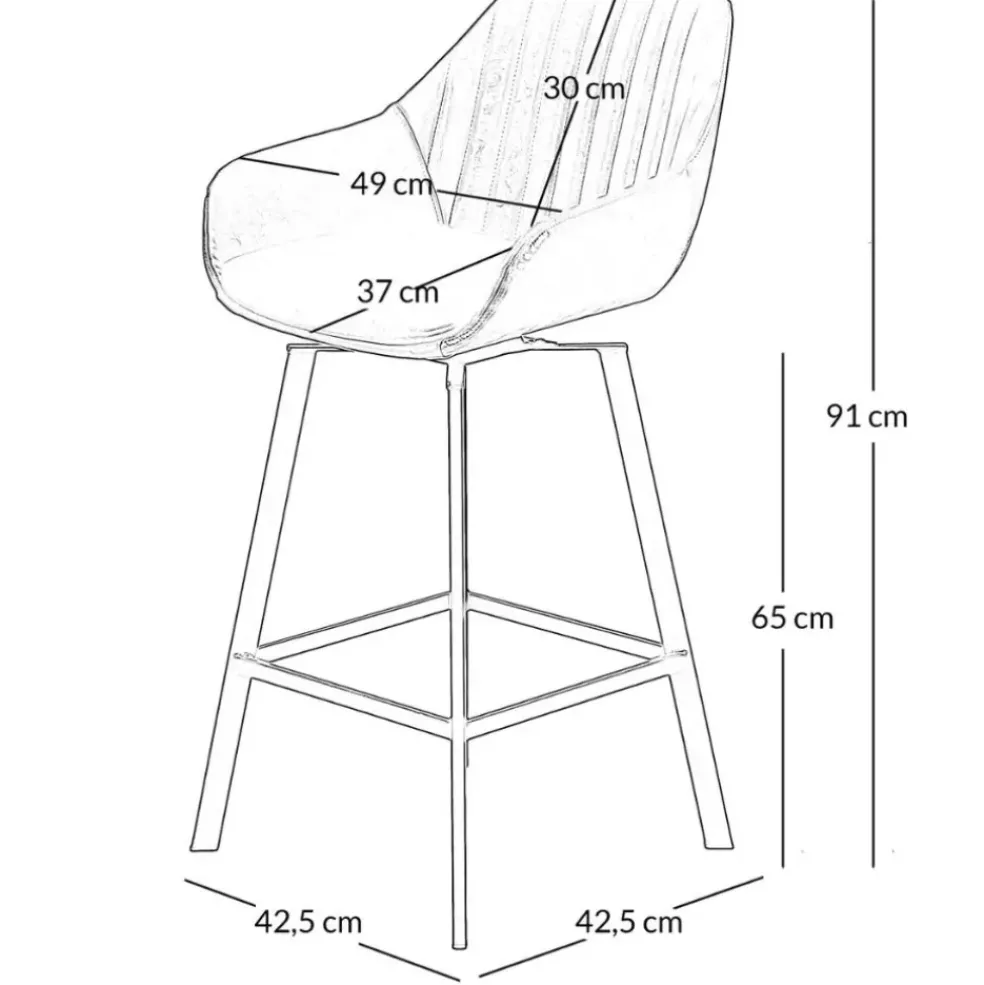 Chaise haute pivotante marron h65cm - Moss