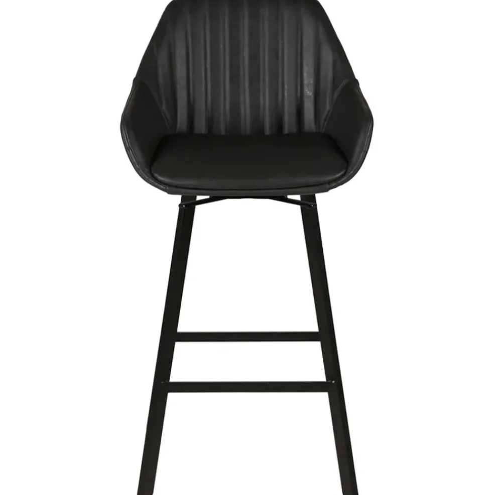 Chaise haute pivotante noir veilli h65cm - Moss