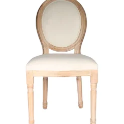 Chaise medaillon en bois d'hévea beige