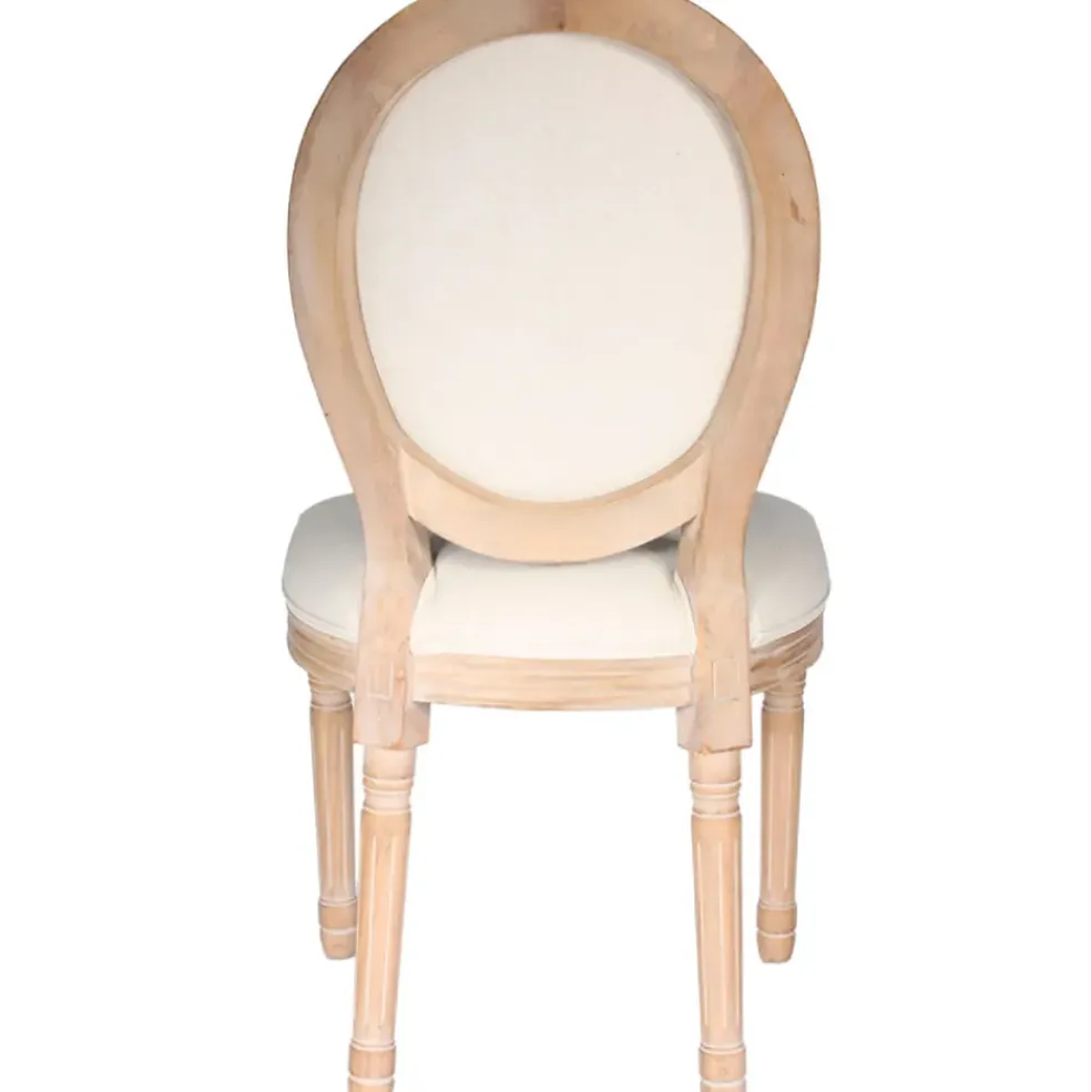 Chaise medaillon en bois d'hévea beige