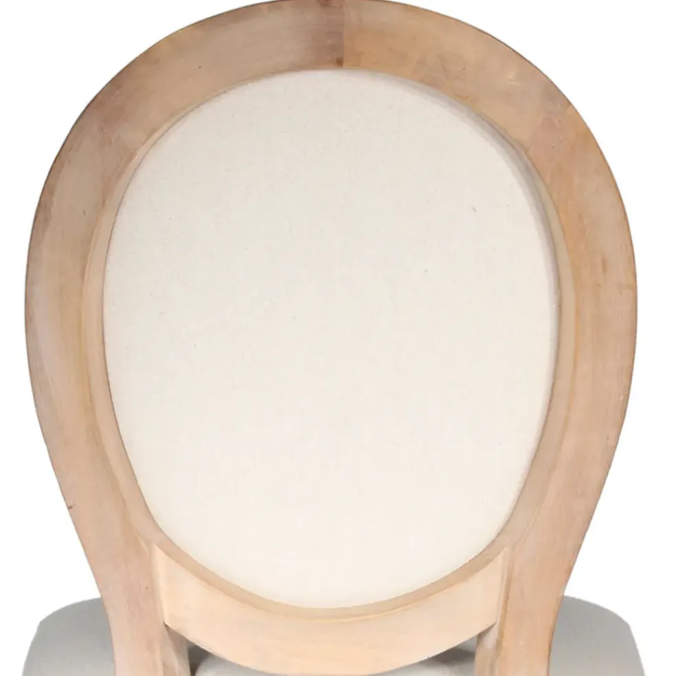 Chaise medaillon en bois d'hévea beige
