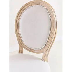 Chaise medaillon en bois d'hévea beige