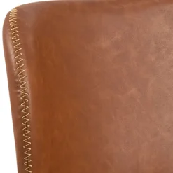 Chaise salle à manger aspect cuir rétro cognac - Batla