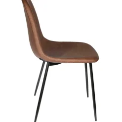 Chaise salle à manger effet cuir marron - Amber