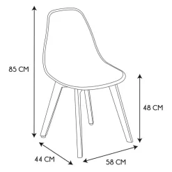 Chaise salle à manger effet cuir noir - Amber