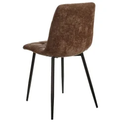 Chaise salle à manger en métal et tissu marron - Mony